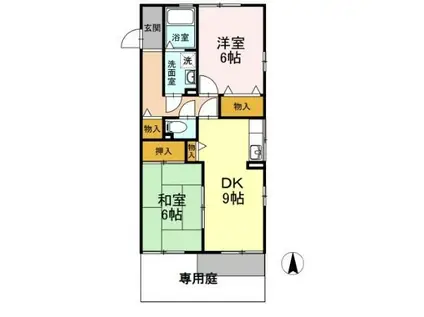 リマーニ江松(2DK/1階)の間取り写真