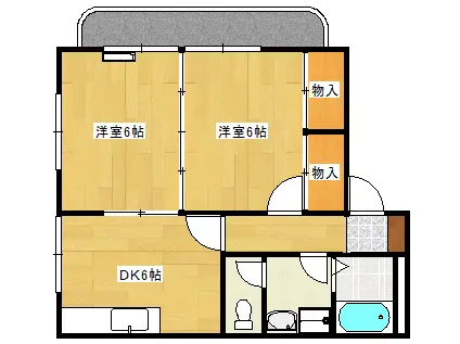 プチメゾン(2DK/3階)の間取り写真