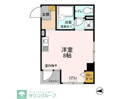 フラッツ・シゲ(ワンルーム/4階)の間取り写真