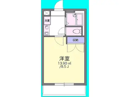 ＪＲ山陽本線 西川原駅 徒歩20分 2階建 築29年(1K/1階)の間取り写真