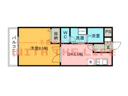 メディアハウスキャビン(1DK/1階)の間取り写真