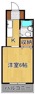 サンピア足立(1K/2階)の間取り写真