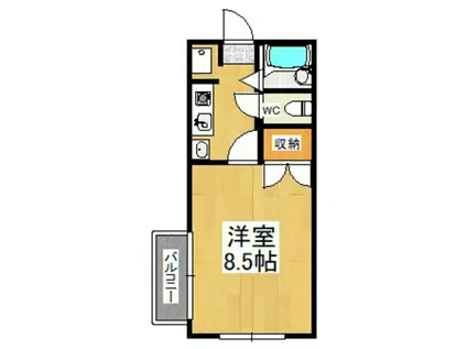 フォレスト大元(1K/3階)の間取り写真