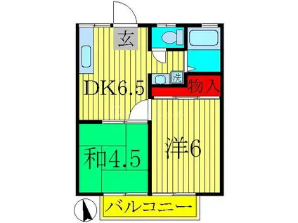清光ハイツ(2DK/2階)の間取り写真