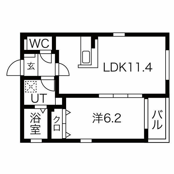 DEVELD荒中(1LDK/1階)の間取り写真