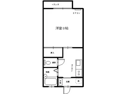 メゾンフィリップ(1K/2階)の間取り写真