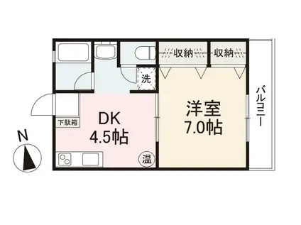 エトワール(1DK/3階)の間取り写真