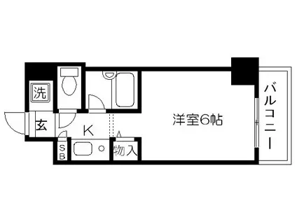 デ・リード金閣寺道(1K/6階)の間取り写真