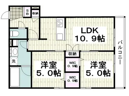 サウスERN-STROUTE33(2LDK/2階)の間取り写真