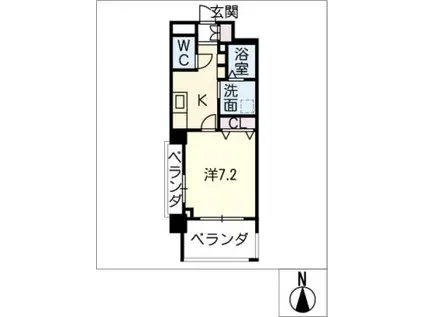 SUN RISE 鶴舞(1K/6階)の間取り写真