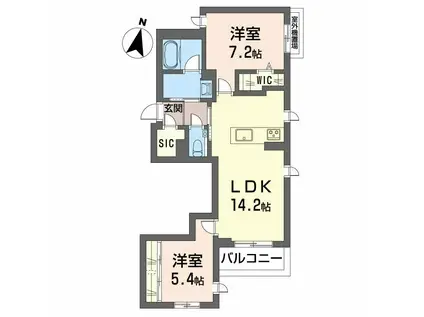 ASGARD金山(2LDK/3階)の間取り写真