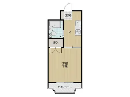 ピース・クラージュA(1K/6階)の間取り写真