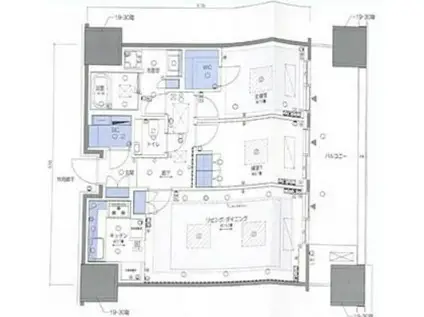 麻布台ヒルズレジデンスB(2LDK/30階)の間取り写真