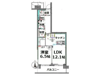シティコート目黒I(1LDK/8階)の間取り写真