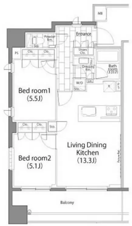 パークハビオ平河町 13階階 間取り