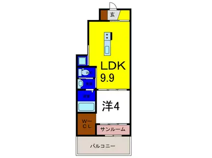 レジディアII(1LDK/1階)の間取り写真
