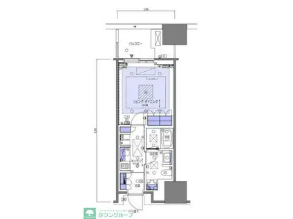麻布台ヒルズレジデンスB(1K/6階)の間取り写真
