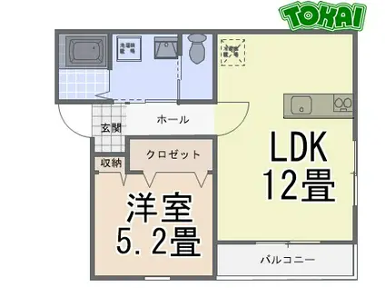 MAJESTIC松阪2ND(1LDK/1階)の間取り写真