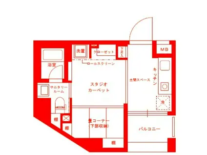 グランドコンシェルジュ藤沢(1K/8階)の間取り写真