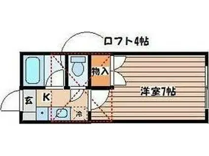 キャッスル鷺ヶ森(1K/1階)の間取り写真
