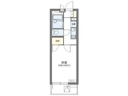 レオパレスヴァンルミエール(1K/4階)の間取り写真