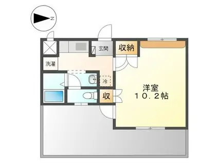 アンテノール(1K/1階)の間取り写真