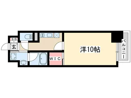 グランドベルヴィ(1K/7階)の間取り写真