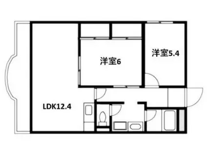エクセレントヒル(2LDK/2階)の間取り写真