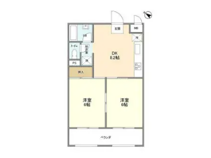 バイオレットピー.シー(2DK/1階)の間取り写真