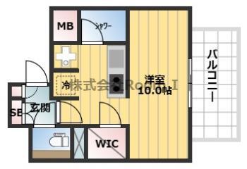 ザ・パークハビオ谷町六丁目クロス(ワンルーム/8階)の間取り写真