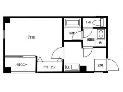 A1蔵前(1K/2階)の間取り写真