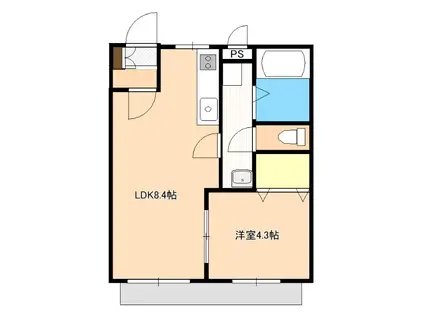 セレーノナティオ(1LDK/3階)の間取り写真