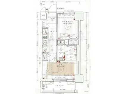 エステムプラザ京都河原町通IIレジデンシャル(2K/8階)の間取り写真