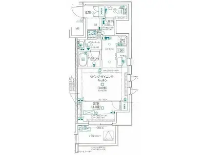 デュオステージ藤沢(ワンルーム/8階)の間取り写真