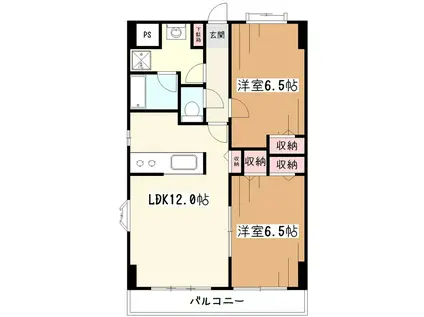 パディ上宿(2LDK/3階)の間取り写真