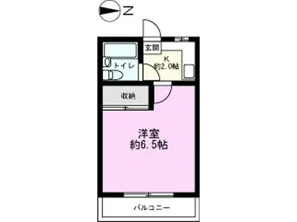 シャルムハイツ(1K/2階)の間取り写真