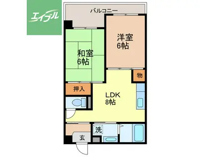 ユニハイムNISHIKI(2LDK/3階)の間取り写真