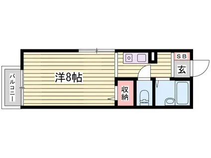 セジュール宝泉(1K/2階)の間取り写真