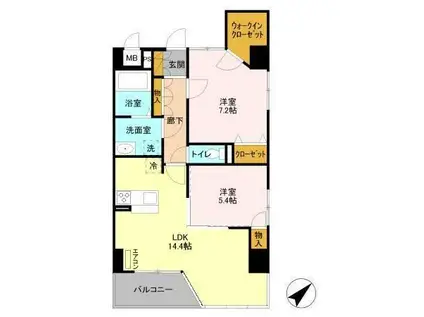 MURRAY HILL(2LDK/6階)の間取り写真