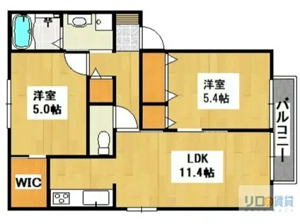 サンフォレスト荒牧(2LDK/2階)の間取り写真
