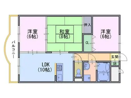 アネーロ長岡京(3LDK/2階)の間取り写真