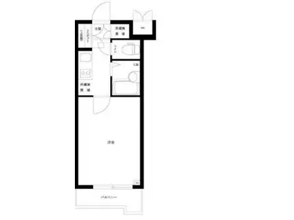 ルーブル恵比寿サウスガーデン(1K/2階)の間取り写真