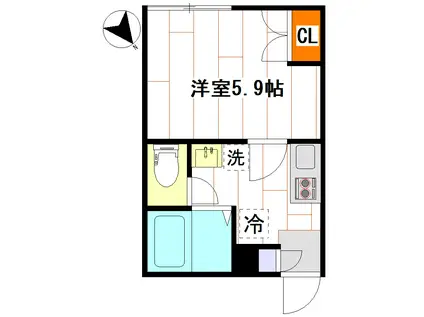 早稲田鶴巻町IMAハウス(1K/1階)の間取り写真