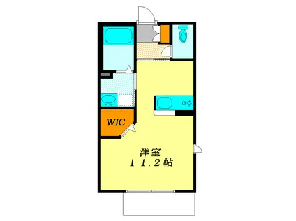 アークハイツB(ワンルーム/2階)の間取り写真