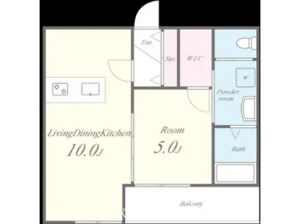 グランパシフィック長橋スクエア(1LDK/2階)の間取り写真