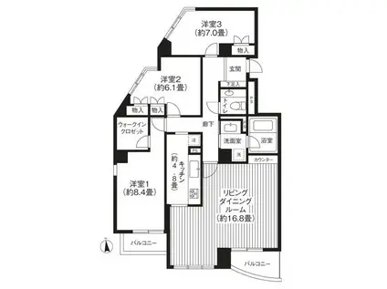 アルファコート西川口9(1K/4階)の間取り写真