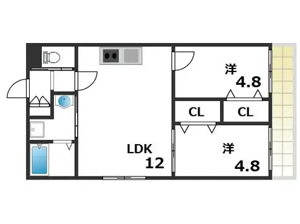 CASA垂水駅前(2LDK/2階)の間取り写真