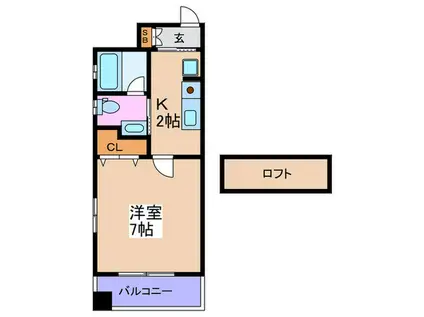 W.O.B福島(1K/5階)の間取り写真