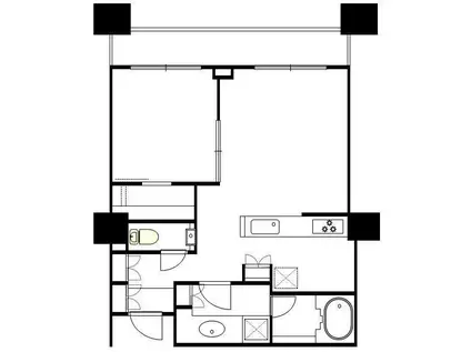 パークコート麻布十番ザタワー(1LDK/9階)の間取り写真