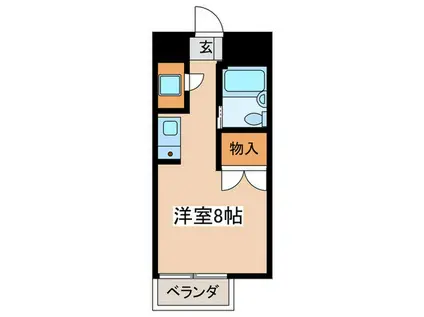 フローラルコートI(ワンルーム/1階)の間取り写真